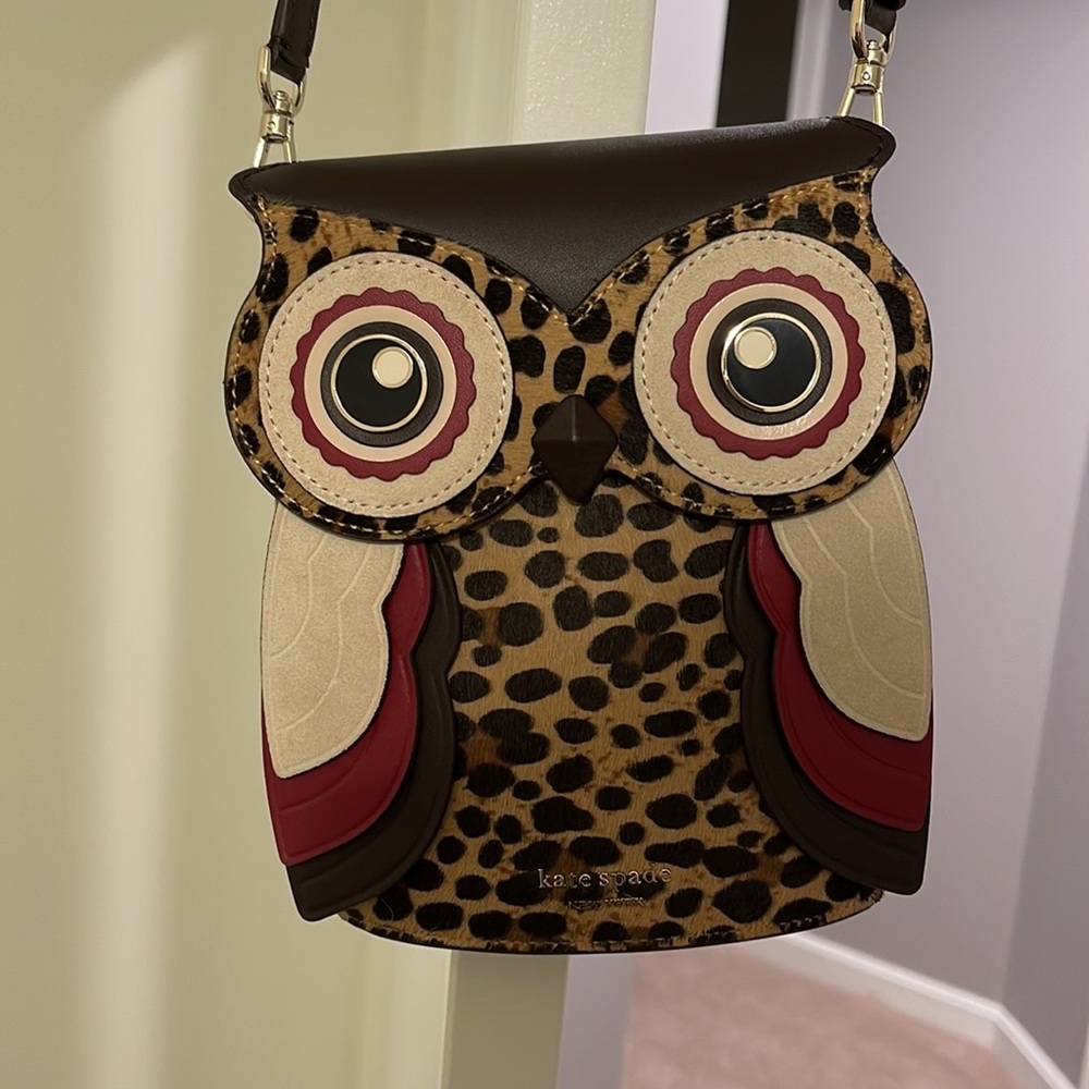 KateSpade Blinx  Leopard 3D OWL crossbody Bag NEW without tags